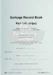 Garbage Record Book Part I ( General cargo / passenger vessels) - edition 1/3/2018